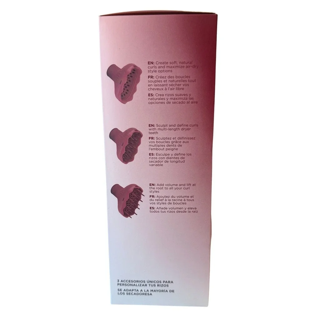 Ouidad Made For Curls 3-in-1 Universal Diffuser Pink Hair Styling Tool NIB